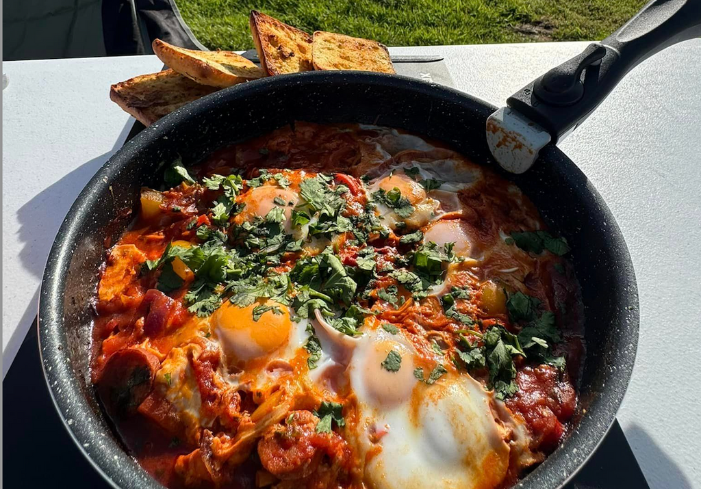 Shakshuka cooked on the TentBox KitchenBox