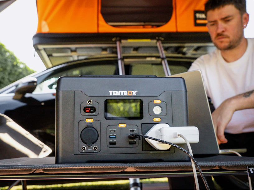 The TenBox PowerStation L has multiple outputs for charging devices on the go
