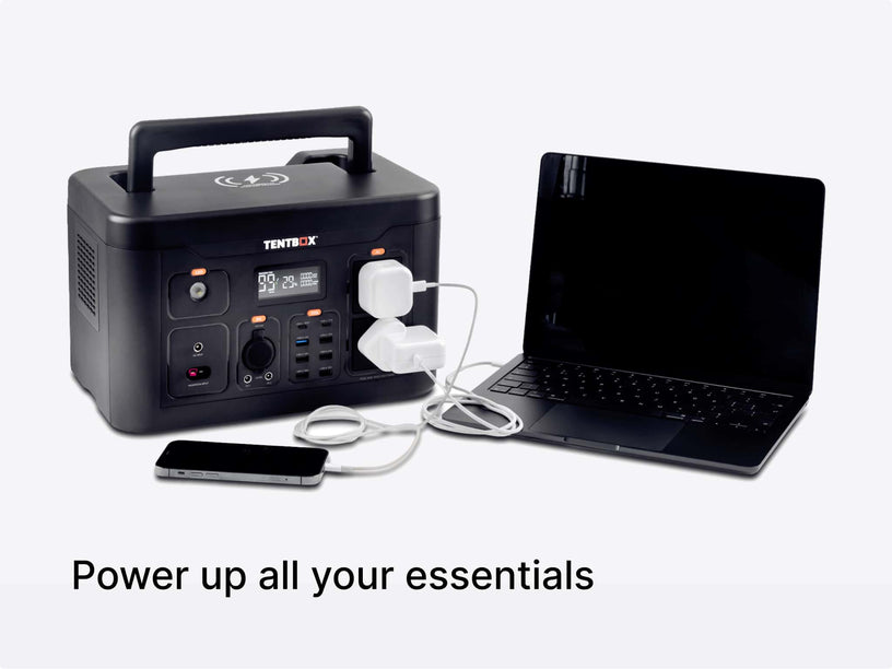 The TentBox PowerStation XL will allow you to ensure all of your essential items are powered up.