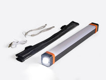 ABL - TentBox Bar Light and all included components: PVC sleeve, charging cable and wrist strap.