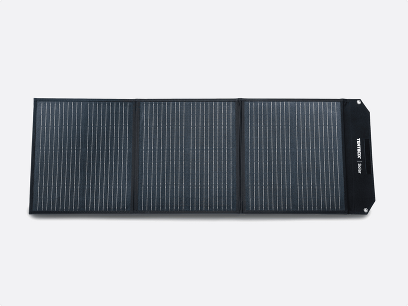 Foldable TentBox solar panel on a white background