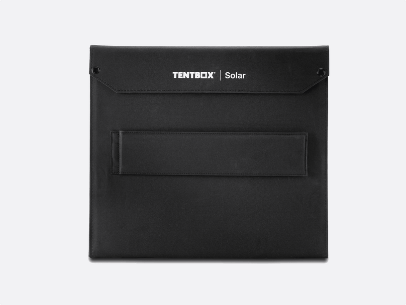 TentBox solar panel fully folded up. 