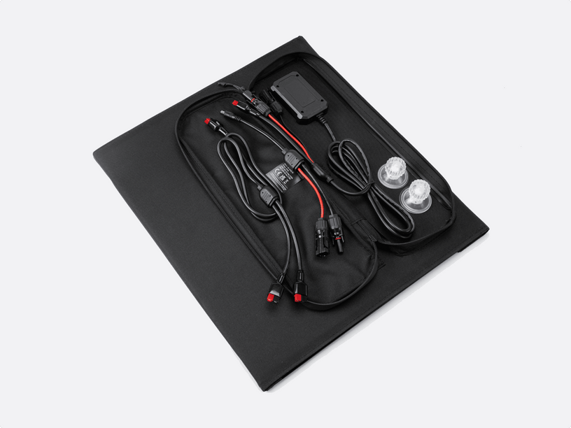 TentBox solar panel cables and accessories.