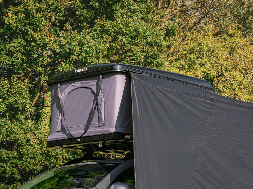 Close up view of the TentBox Classic 1.0 Tunnel Awning