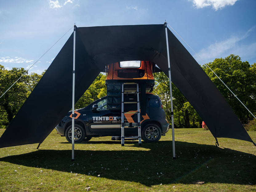 Front view of the TentBox Lite XL Tunnel Awning