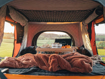 A cosy setup inside the TentBox Classic 2.0 thanks to the Classic 2.0 Thermal Kit