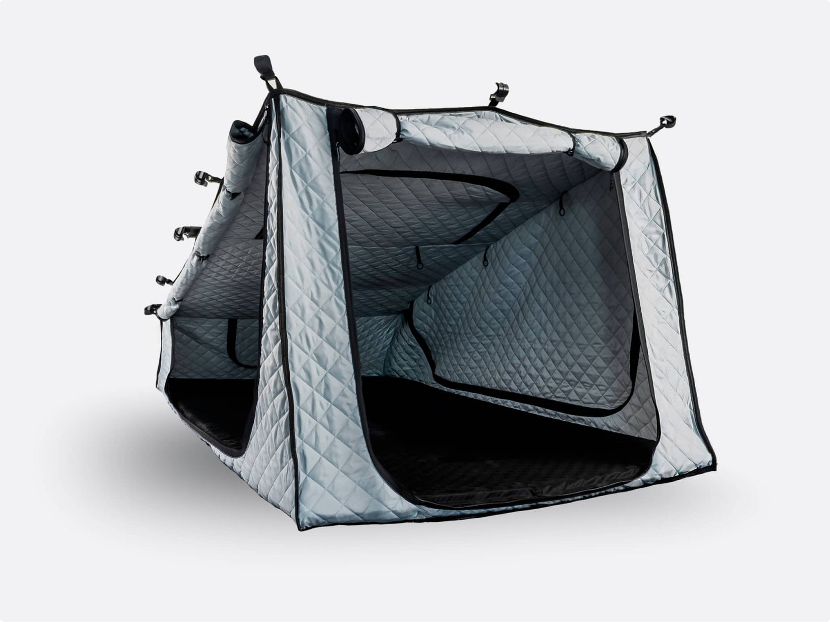 [variant:go] TentBox GO Thermal Kit set up on a white background.
