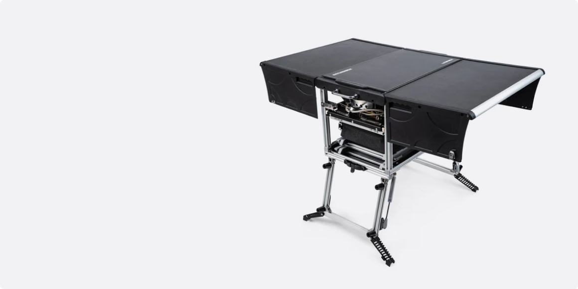 A complete kitchen built into a compact box