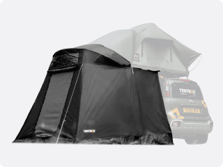 A sheltered living area attached to your  roof tent 