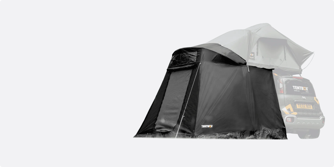 A sheltered living area attached to your  roof tent 