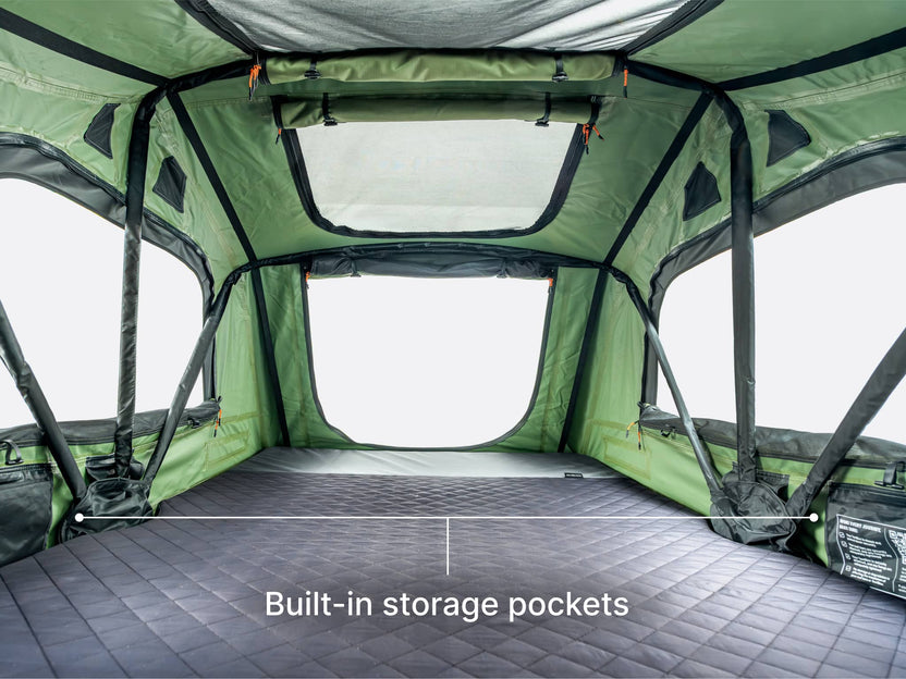 The new TentBox Lite internal showing the built in storage pockets