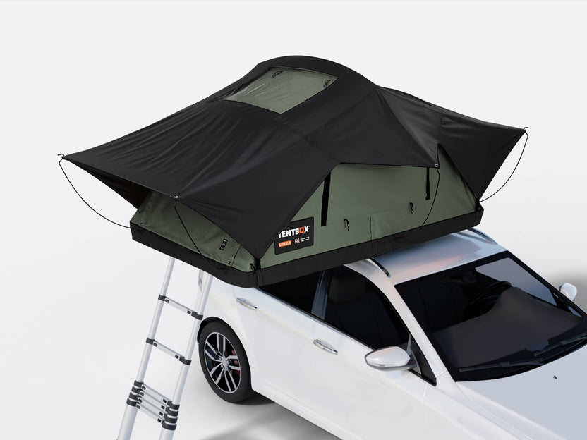 TentBox Lite 2.0 on a car - Forest Green