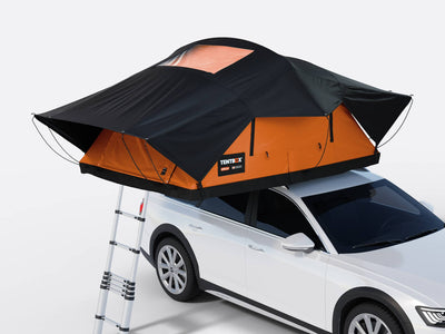 TentBox Lite XL on a car - Sunset Orange - Previous generation