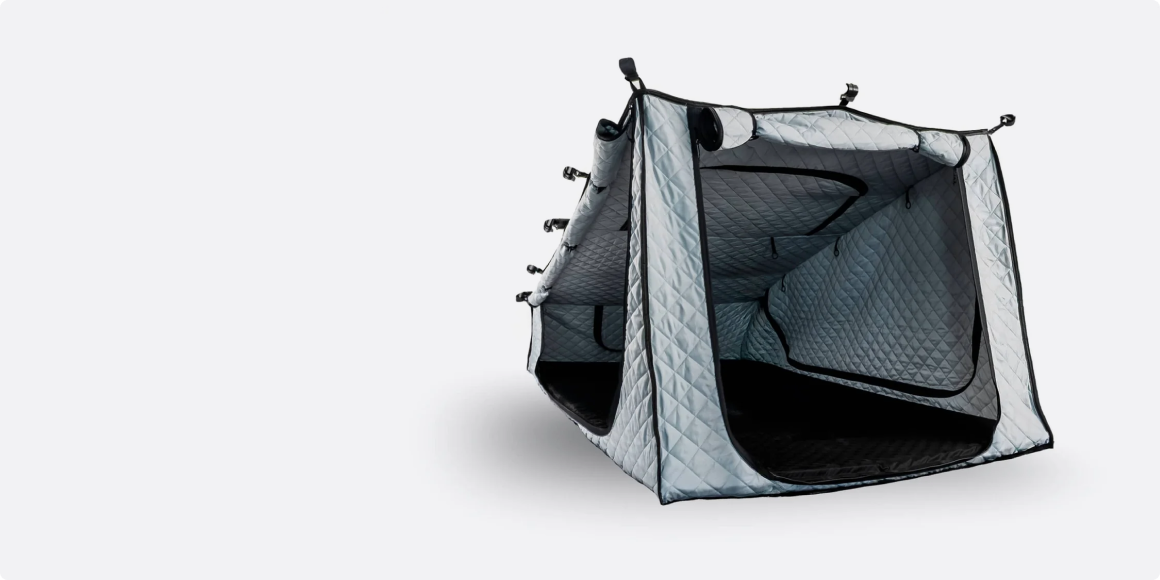 A cosy, insulated sleeping pod