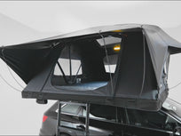 A 360 shot of the internals of the Flint TentBox Lite XL roof tent on a vehicle.[autoplay]