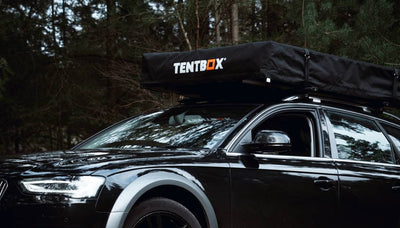 TentBox Lite XL in closed position, with travel cover installed, ready for transit